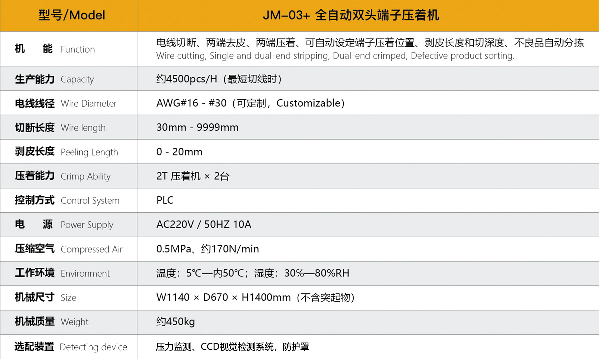 JMK全自動端子雙頭壓著機